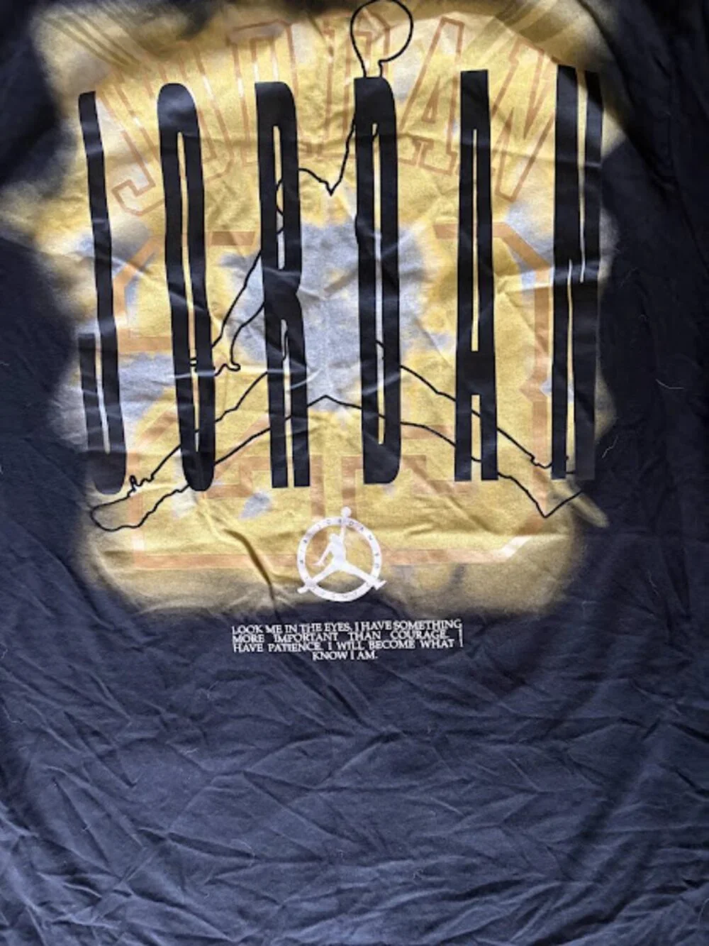 Jordan Men's Black & Gold Gel Core Short Sleeve Graphic T-Shirt Size XL
